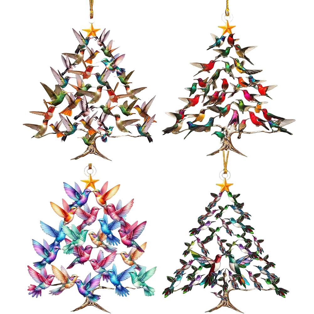 Колибри Рождественское украшение Красочный Стек Птица Имитация Птицы Декоративная Подвеска Подвесные Украшения на Елку Рождественский Декор