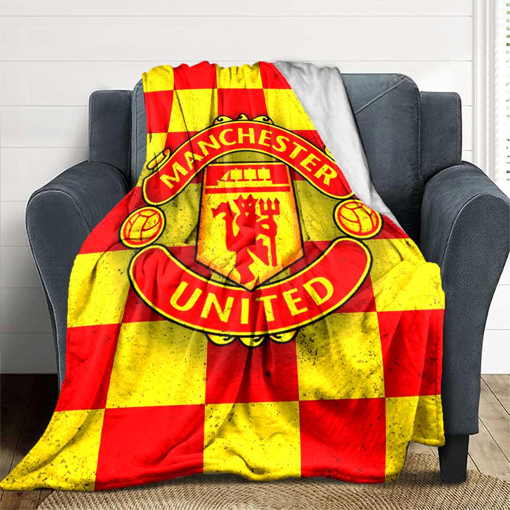 1pc M-Manchester5 Blanket, Gift, for Men and Women, Soft Blanket, Good for Sofa Bed Couch Travel, Lightweight Flannel Blanket