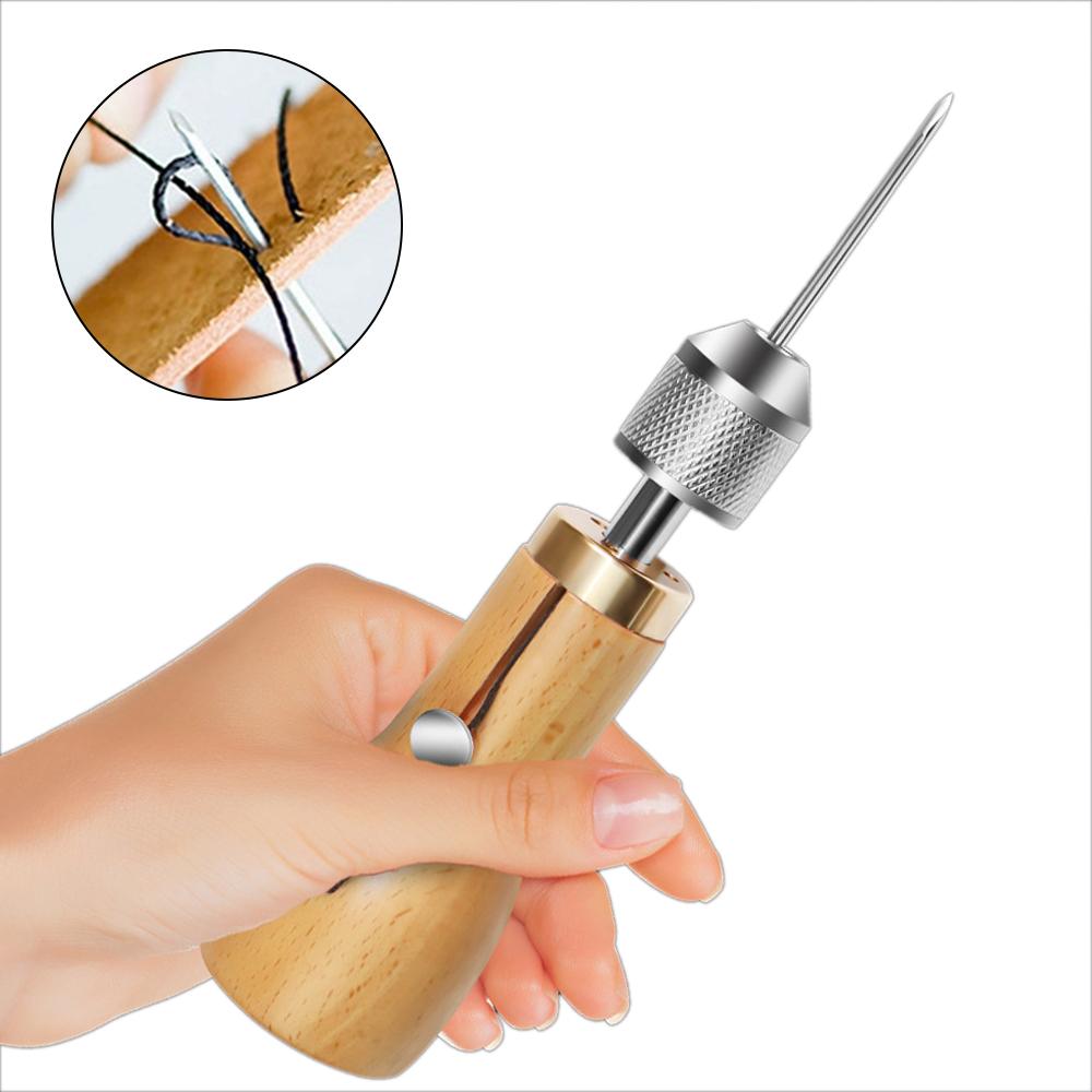 Leather Craft Edge DIY Waxed Thread Hand Sewing Tools Stitching Belt Strips Shoemaker Canvas Repair Tools Leather Sewing Awl Kit