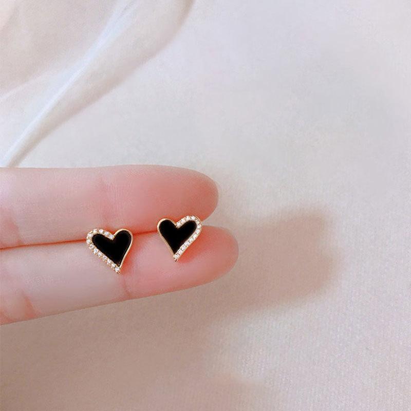 Морозные и сладкие холодные черные серьги с инкрустацией из клея «Любовь» для женщин с изысканным темпераментом в новогоднем стиле