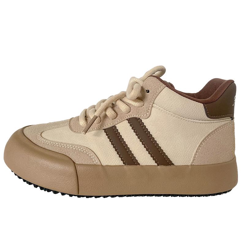 6588 латексные стельки, немецкие кроссовки с высоким берцем на толстой подошве, женская обувь, ретро-туфли с круглым носком 2024 года, повседневная женская обувь