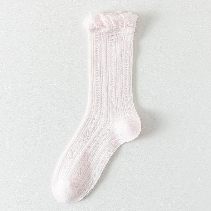 Women's Summer Thin Sweat Absorbing Breathable Mesh Pure Cotton Bottom Drum Pile Cotton Socks