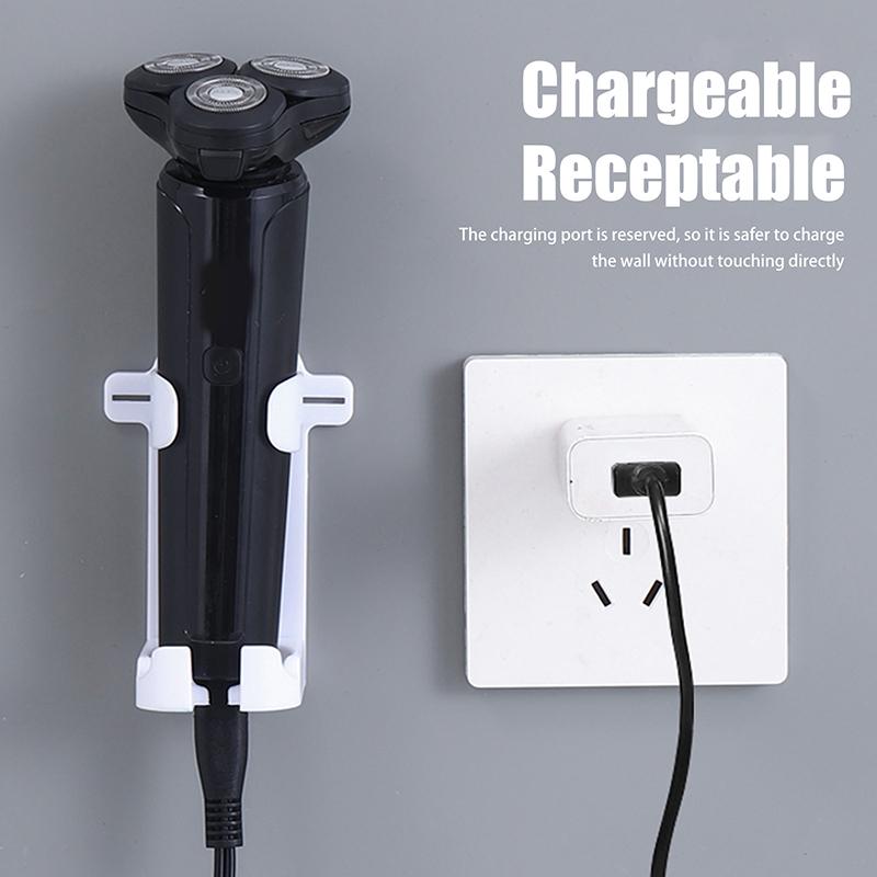 Пластиковая настенная подставка для бритвы, самоклеящаяся, без перфорации, держатель для бритвы, экономящий место, регулируемый держатель для электрической зубной щетки