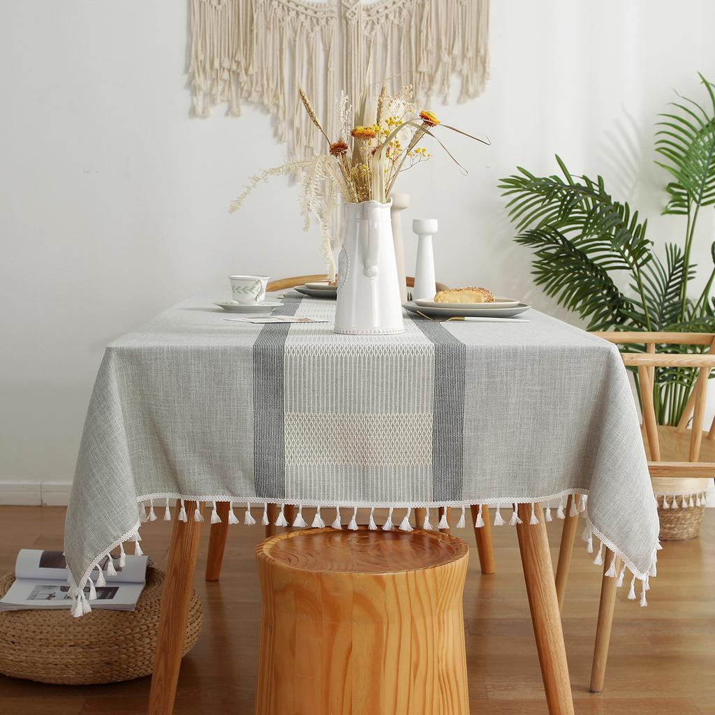 Простая скатерть в клетку, бытовая хлопково-льняная ткань, прямоугольная полосатая скатерть, скатерть для обеденного стола, скатерть для кофейного столика