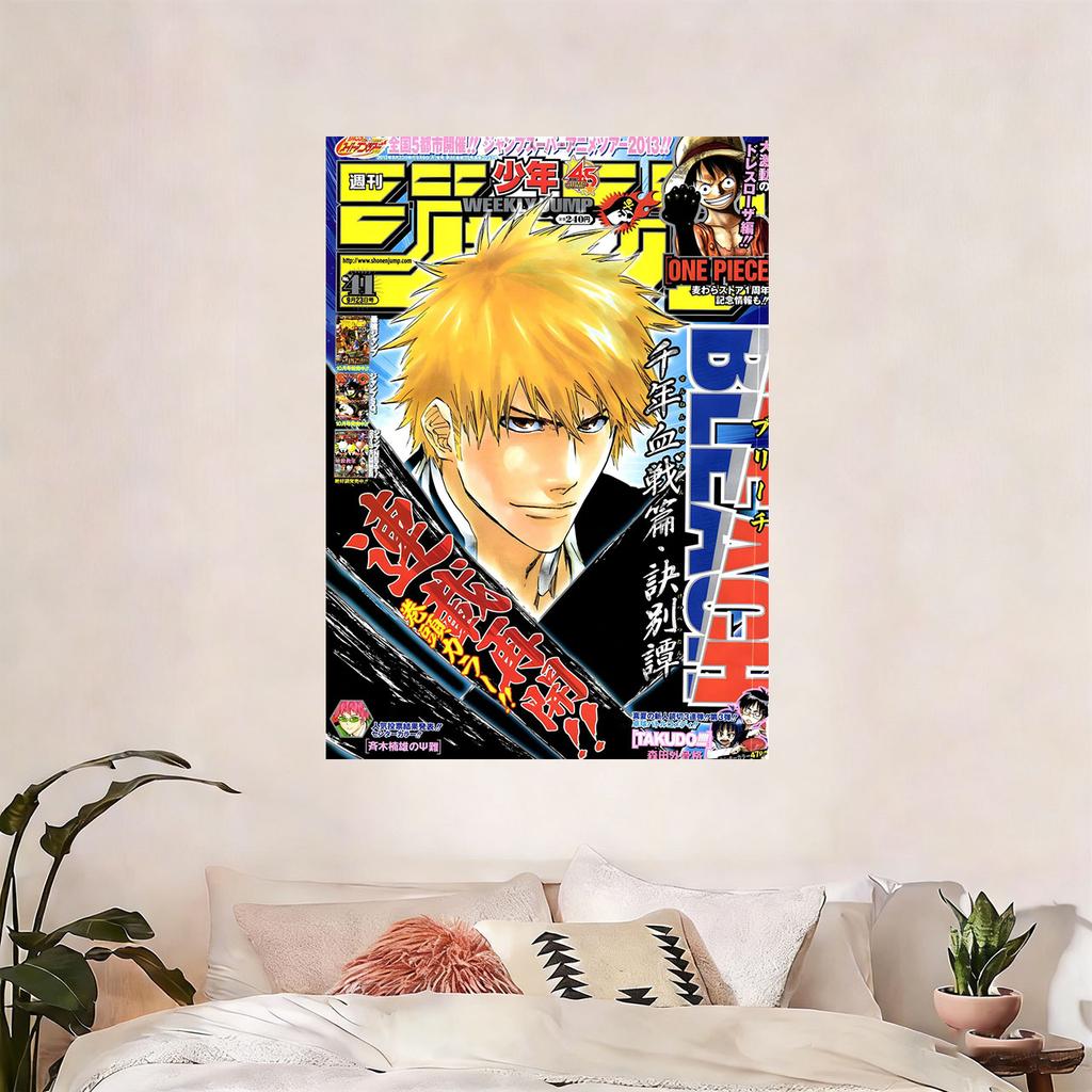 BLEACH Аниме Обложка Weekly Jump Гобелен Плоская Печать Ичиго Куросаки Настенное Украшение Японский Манга Декор для Спальни Подарок Фанату