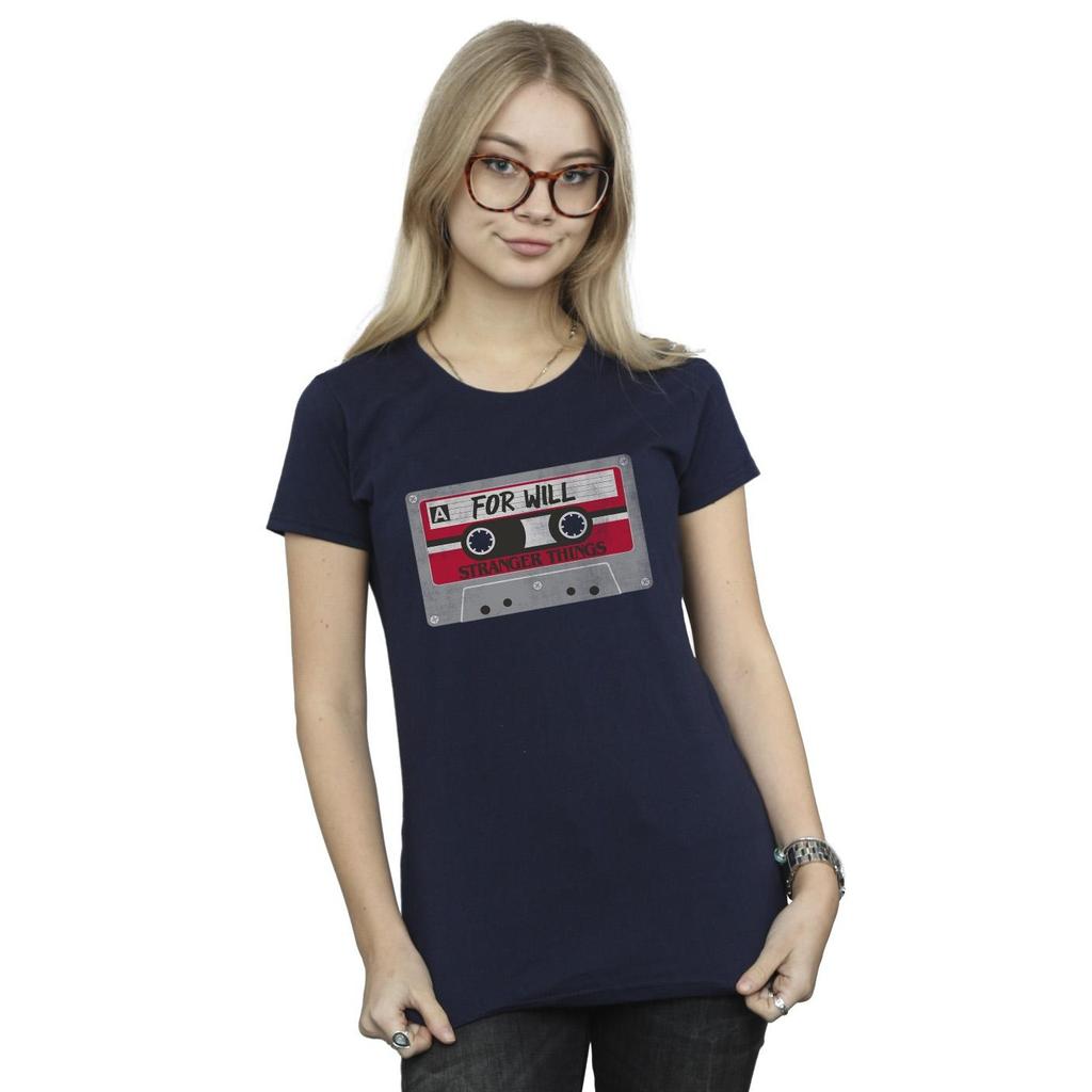 Netflix Womens/Ladies Stranger Things Cassette For Will Cotton T-Shirt