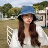 Cotton Bob Panama Bucket Hat Jeans Reversible Fisherman Hat Fashion Fishing Sun Hat  Men Women