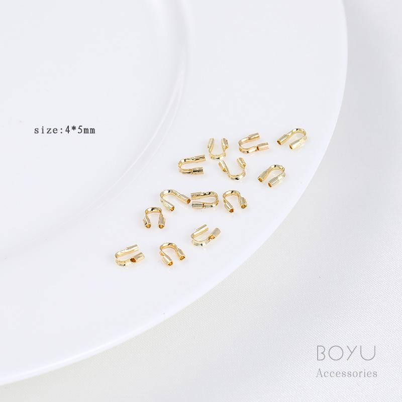 Застежка-зажим с позиционированием из 14-каратного золота для DIY жемчужного ожерелья - Защищающая цветная наконечник для бусин