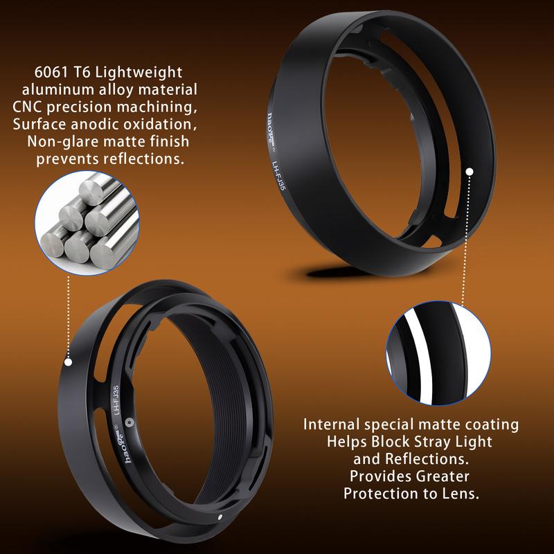 Haoge LH-FJ35 Round Lens Hood for Fujifilm Fuji XF 35mm F2,XF 23mm f2 R WR,XC 35mm F2  Lens Black LH-XF35-2