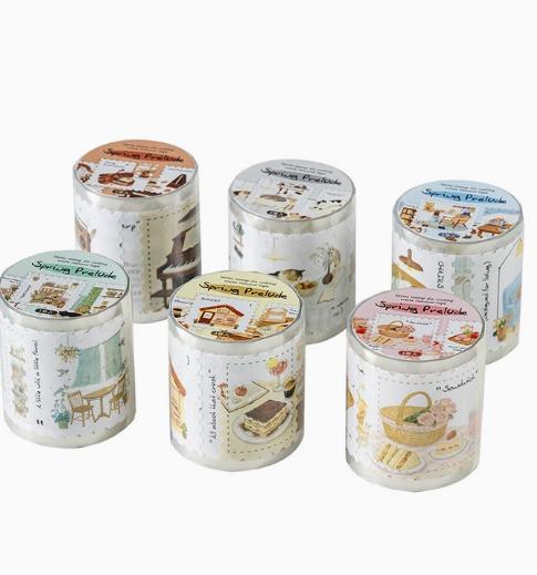 6pcs/1lot Decorative Adhesive tapes Spring Sonata paper masking tapes Junk Journal Scrapbooking stikcers Paper Japanese