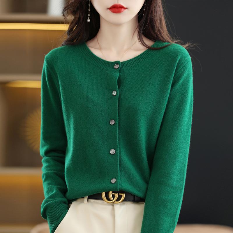 INDFS Женская мода Повседневный Осень Зима Однотонный Принт Длинный Рукав О-Образным Вырезом Свитера