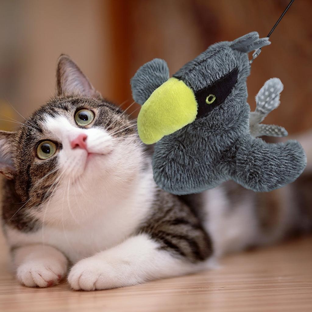 Серый электрический умный питомец кошка похлопывает по ушам игрушка со звуком
