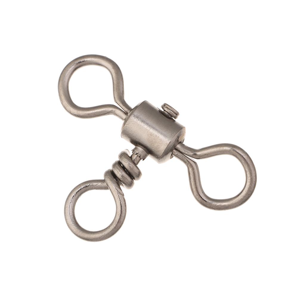Trident Bearing Barrel Cross Line Fishhook Connector 3 Way Bearing Swivel T-shape Fishing Swivels
