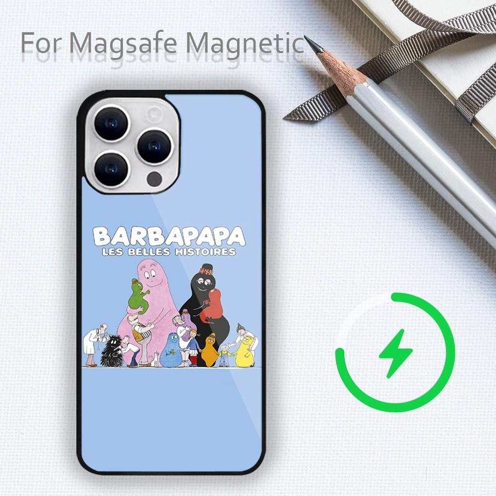 Чехол для телефона Barbapapa с рисунком из мультфильма для iPhone 15 14 13 12 11 Plus Pro Max Magsafe с магнитной беспроводной зарядкой