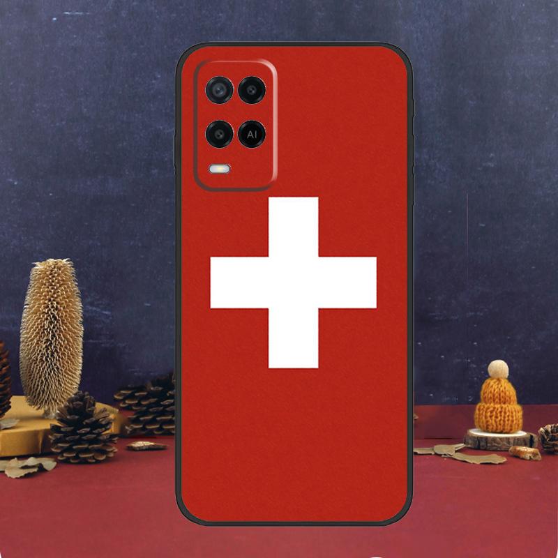 Швейцария Чехол с флагом Швейцарии для OPPO A54 A74 A94 A98 A78 A79 A16 A76 A96 A5 A9 A17 A77 A15 A52 A72 A53 A57S Обложка