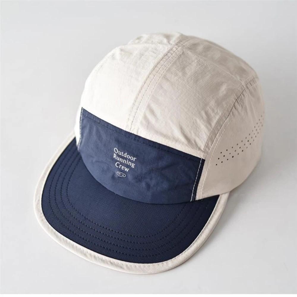 Embroidered Letter 5 Panel Baseball Cap Contrast Color Sun Hat Casual Sports Cap Unisex