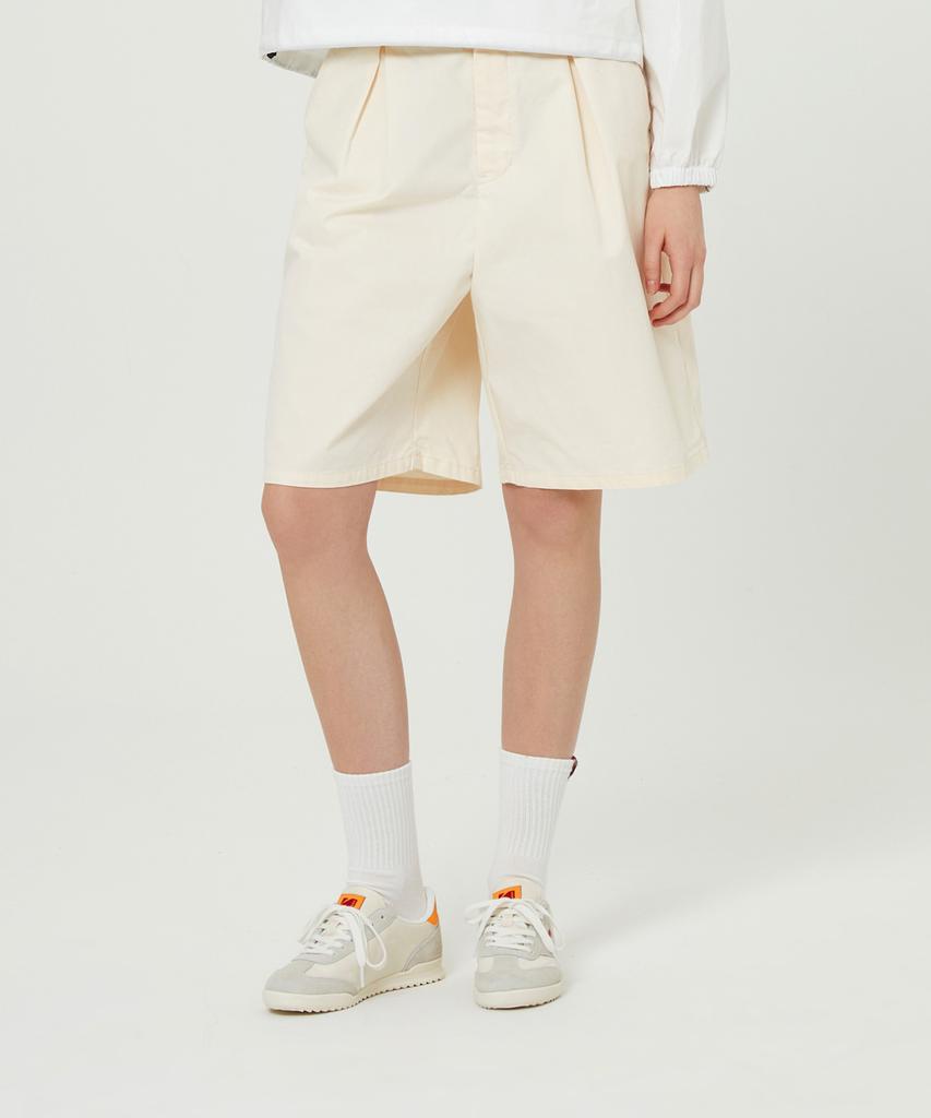 KODAK Mailer Knee-Length Garment-Washed Bermuda Shorts Women'S Ivory