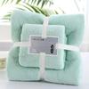 Набор полотенец Blue Bean Paste & Green Coral Velvet Банные полотенца, Тонкая вязка высокой плотности, Утолщенные впитывающие мочалки, Мягкие однотонные бытовые полотенца