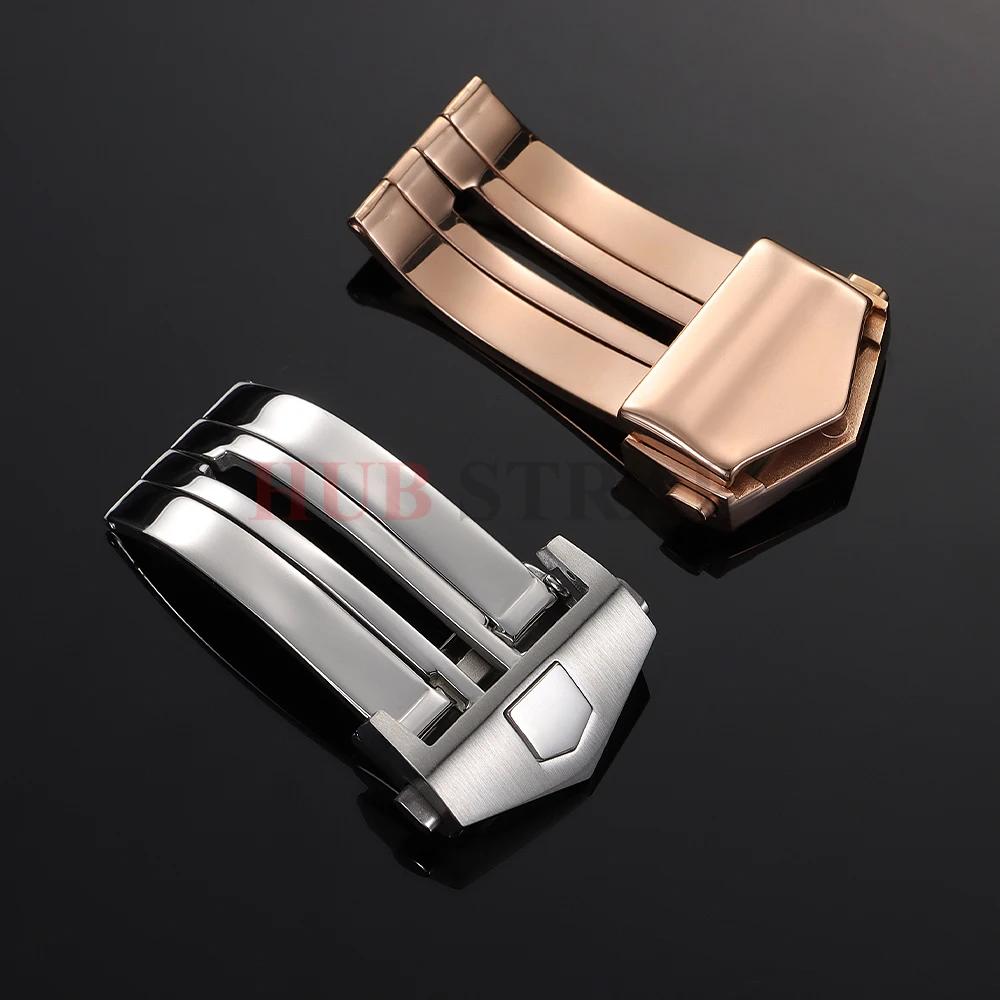 Для ремешка часов TAG Heuer Пряжка 18 мм 20 мм Нержавеющая сталь Двойные кнопочные застежки для кожаного силиконового ремешка Складная застежка