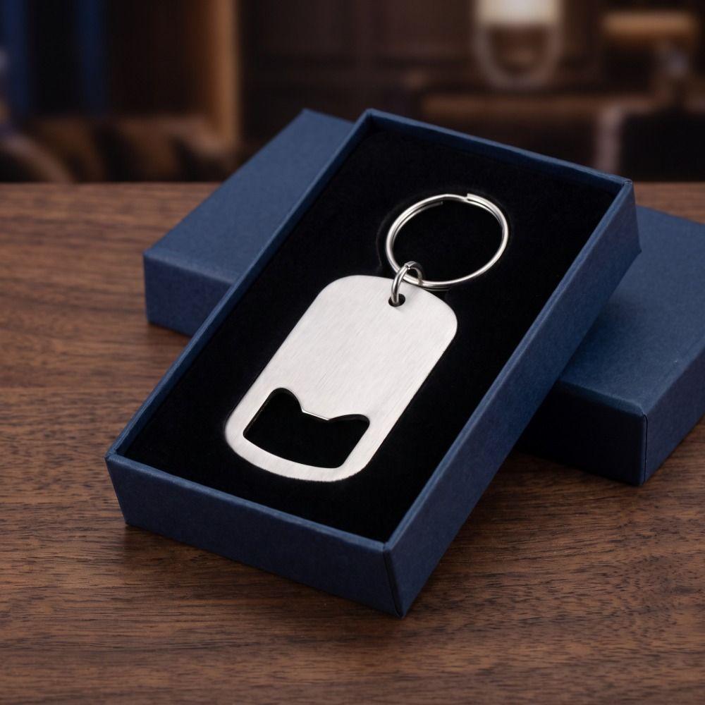 Stainless Steel Beer Bottle Opener Simple Key Chain Pendant Portable Bottle Opener Gift