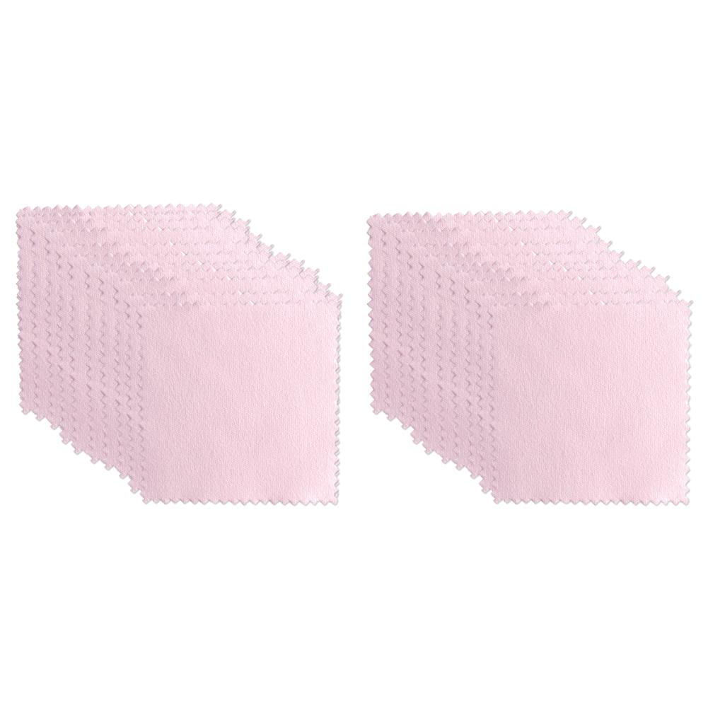 Розовая упаковка Салфетка для полировки серебра Чистка серебра Ожерелье бархатная двухсторонняя пудра Полис P6W4