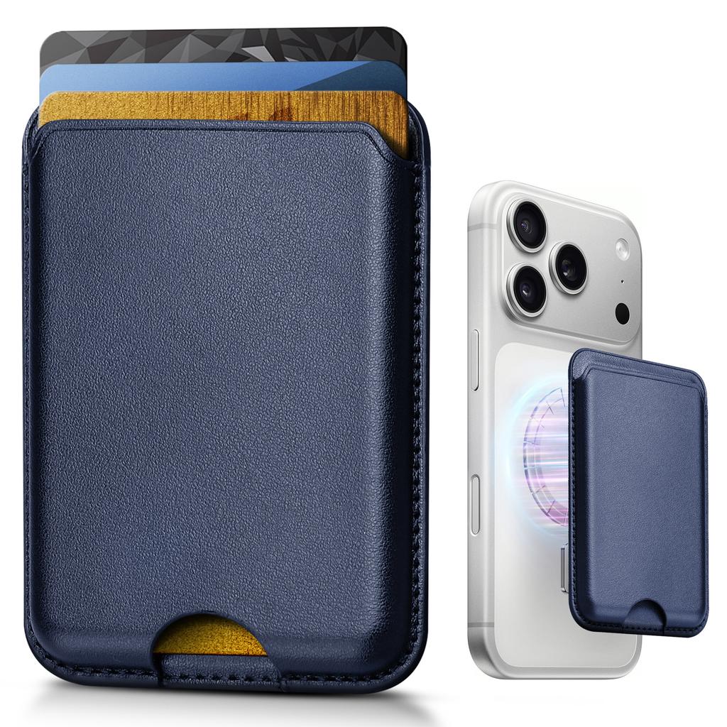 Кожаный чехол-кошелек совместимый с Magsafe для iPhone 17 16 15 14 13 12 Держатель для карт с магнитом Magsafe