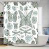 Винтажная шторка для ванной с цветочным принтом и бабочками, зеленовато-серая шторка для душа для украшения ванной комнаты