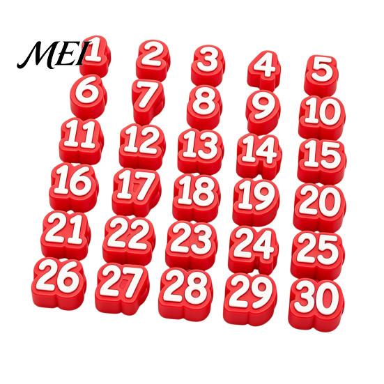 Classroom Organization Tools 30Pcs Numbered Pencil Cap Labels, 1-30 Numbers Topper Decoration, Student Tags Students Clips, Reusable Charms for School