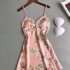 Ladies Sexy Silk Satin Night Dress Sleeveless Nighties V-neck Nightgown Nightdress Lace Sleepwear Nightwear