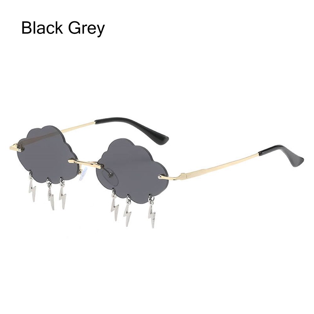 Clouds Lightning Sunglasses for Women 90s Sun Glasses Rimless Sunglasses Disco Party Funny Glasses Colorful Retro Sunglasses