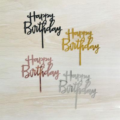 10 шт. 1 комплект акриловых украшений для торта «С Днем Рождения» с золотым дизайном, украшения для торта на детский день рождения, украшение для десерта