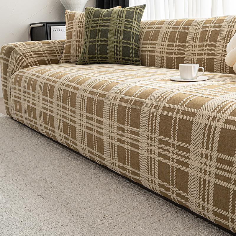 Удобный Все в одном Все в одном Нескользящий Защита от царапин кошек Универсальный Чехол для дивана Жаккардовый Вельвет Однотонный Прямой ряд Защитный чехол для дивана