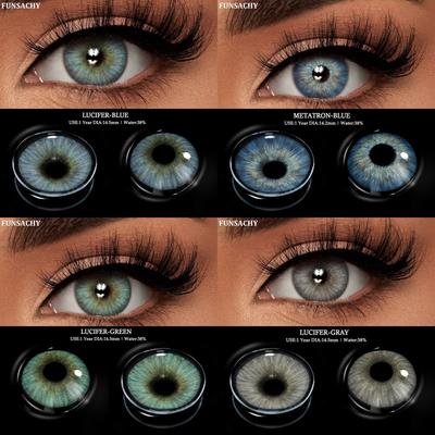 Цветные линзы Funsachy LUCIFER, контактные линзы для глаз, цветные линзы, синие, коричневые, косметические линзы, контактные линзы, косметический макияж