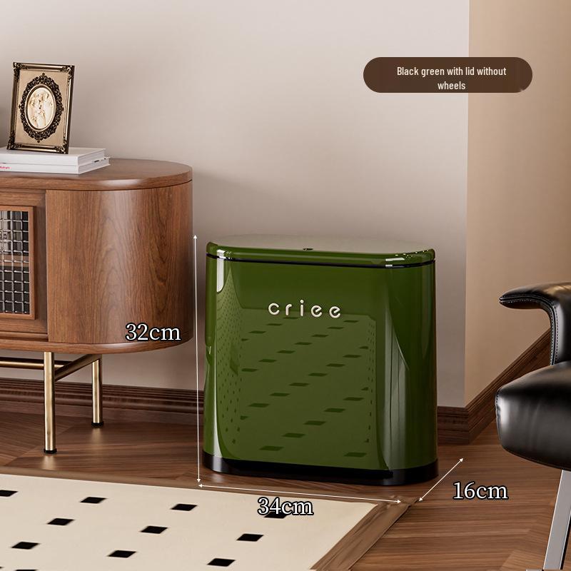 Красное овальное мусорное ведро нажимного типа с крышкой для ванной комнаты и гостиной