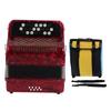 Аккордеон 22 клавиши 8 бас профессиональный кнопочный язычковый инструмент для начинающих с сумкой для хранения Красный