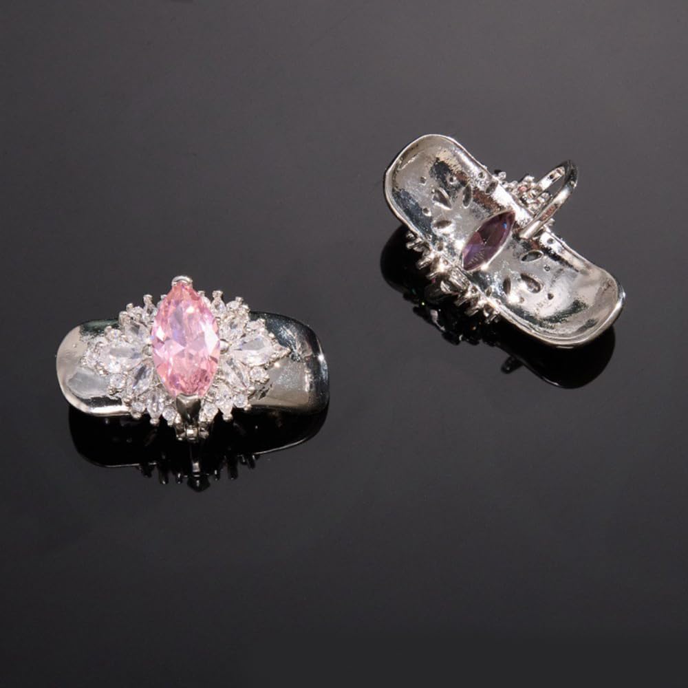 Зажимы для сережек с циркониевым декором и стразами для сережек-клипс, Элегантное украшение, Быстрое крепление/снятие, Многофункциональный аксессуар, Прочный