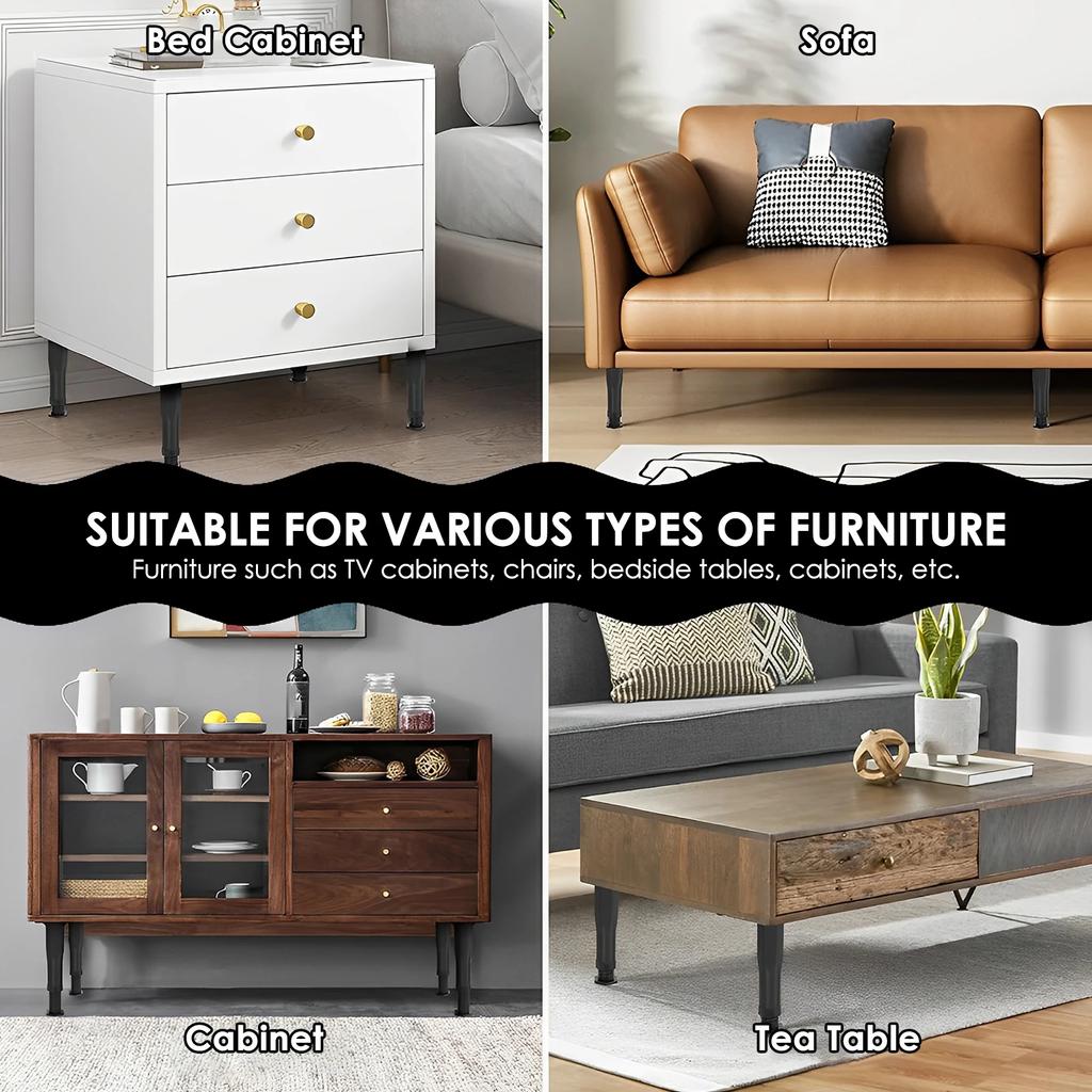 6PCS/Set Adjustable Bed Frame Support Legs Frame Center Slats Durable Furniture Support Legs for Frame Sofa Dresser Table Legs25