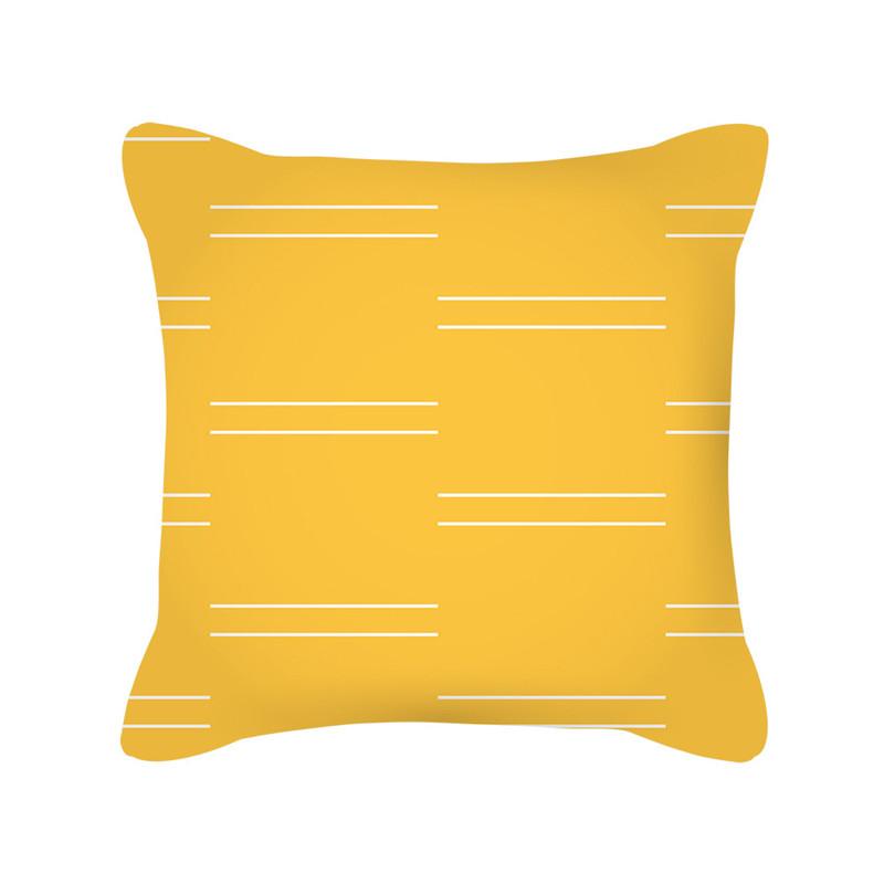 Желтый Геометрический Полосатый Чехол для Подушки Дивана Цветочный Узор Декоративная Наволочка в Скандинавском Стиле для Дома