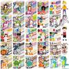 100 Pack Make Your Own Stickers for Kid, DIY Make Animal Face Sticker, Party Festival Favor Reward Creative Art Craft,Funny Puzzle Sticker
