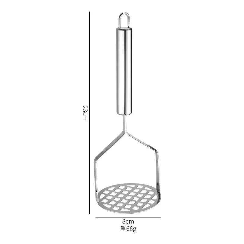 Домашняя картофеледавилка из нержавеющей стали, ручная пищевая дробилка, гладкая прижимная лапка для чеснока, тыквенный измельчитель, кухонные гаджеты, бытовая утварь