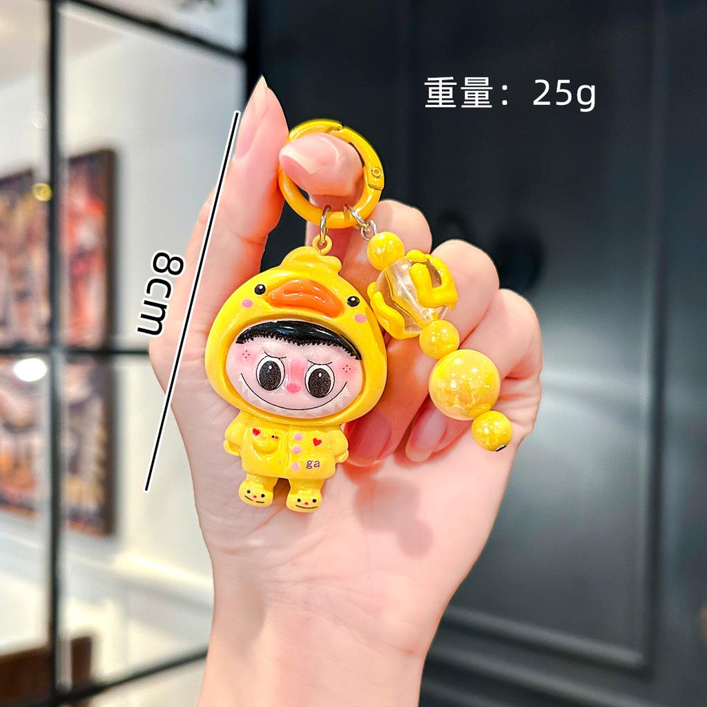 Cute Big Card Drag Rabub Keychain Girl Heart Cartoon Soft Cute Pendant Couple Girlfriend Gift Accessories