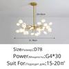 Nordisk G4 LED Lysekrone Belysning Moderne Gren Pendellampe Stue Gull / Svart Kunstdekor Innendørs Belysning(pære IKKE inkludert)