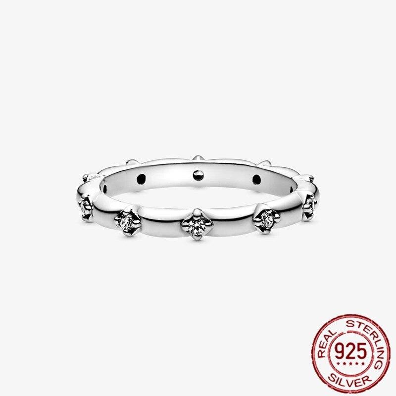 Новое весеннее подлинное кольцо из стерлингового серебра 925 пробы со сверкающим цветком маргаритки, кольца-короны для женщин, помолвочные украшения, подарок на вечеринку, настоящее