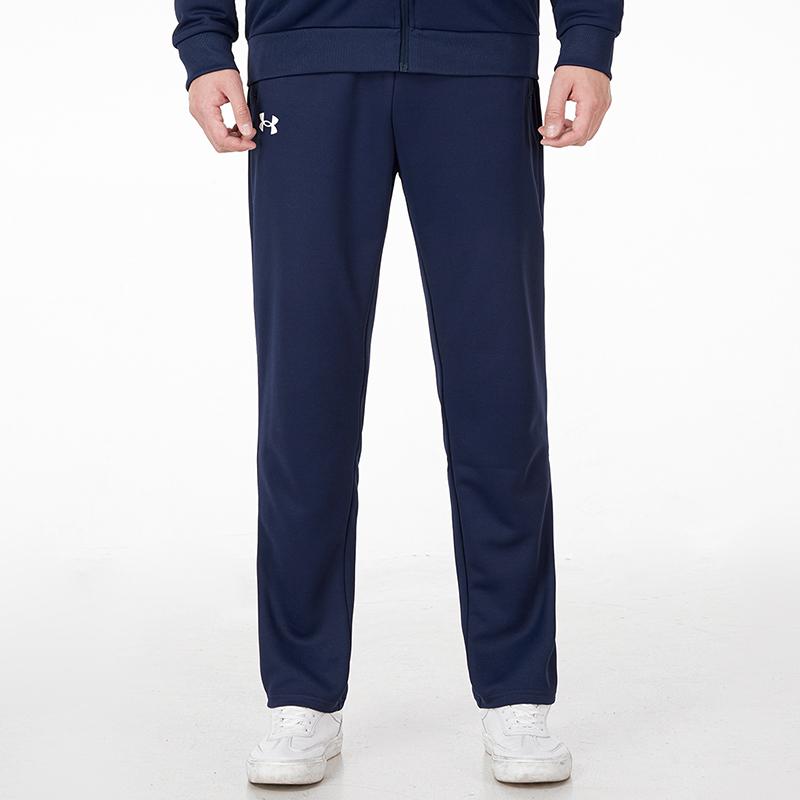 Under Armour Однотонная футболка с круглым вырезом, длинным рукавом и длинными брюками, повседневный спортивный комплект для мужчин, синий цвет 22600303-408+21500737-408