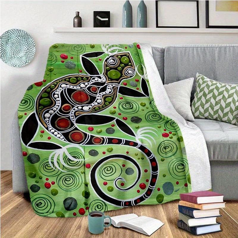 Lizard Print Blanket Retro Ethnic Style Blanket Flannel Blanket Holiday Gift Blanket Source