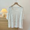 2025 New Women V-Neck Summer Basic Short T-Shirt Fashion Tops Tees Casual Loose White Tees