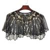 Women's Summer Sequined Mesh Shawl - Hollow Out Beaded Fashion European American Shoulder Wrap Sunscreen Cardigan Vest