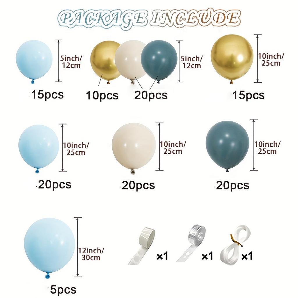 150Pcs Blue Balloons Arch Kit Metallic Blue Balloon Garland Birthday Party Decorations Baby Shower Baptism Wedding Blue Theme Party Decor