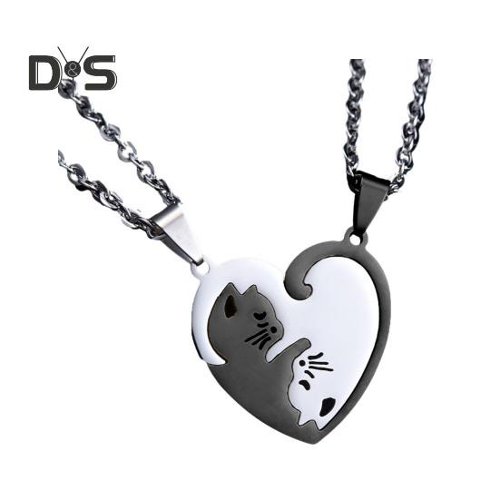 1 пара парных ожерелий, обнимающихся кошек, парные подвески, ожерелье-чокер, ожерелье для друзей и родителей, ожерелье с подвесками, ювелирные изделия в подарок