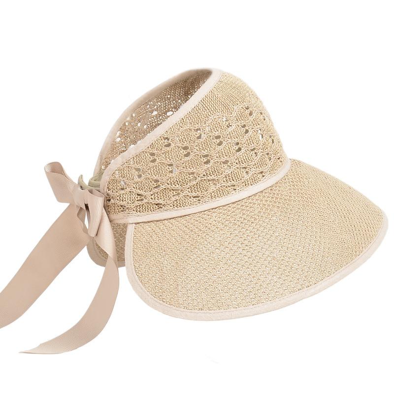 Летние модные шляпы от солнца с хвостиком для женщин, соломенная шляпа с бантом и широкими полями, пустая шляпа-ведро, женские полые панамские кепки